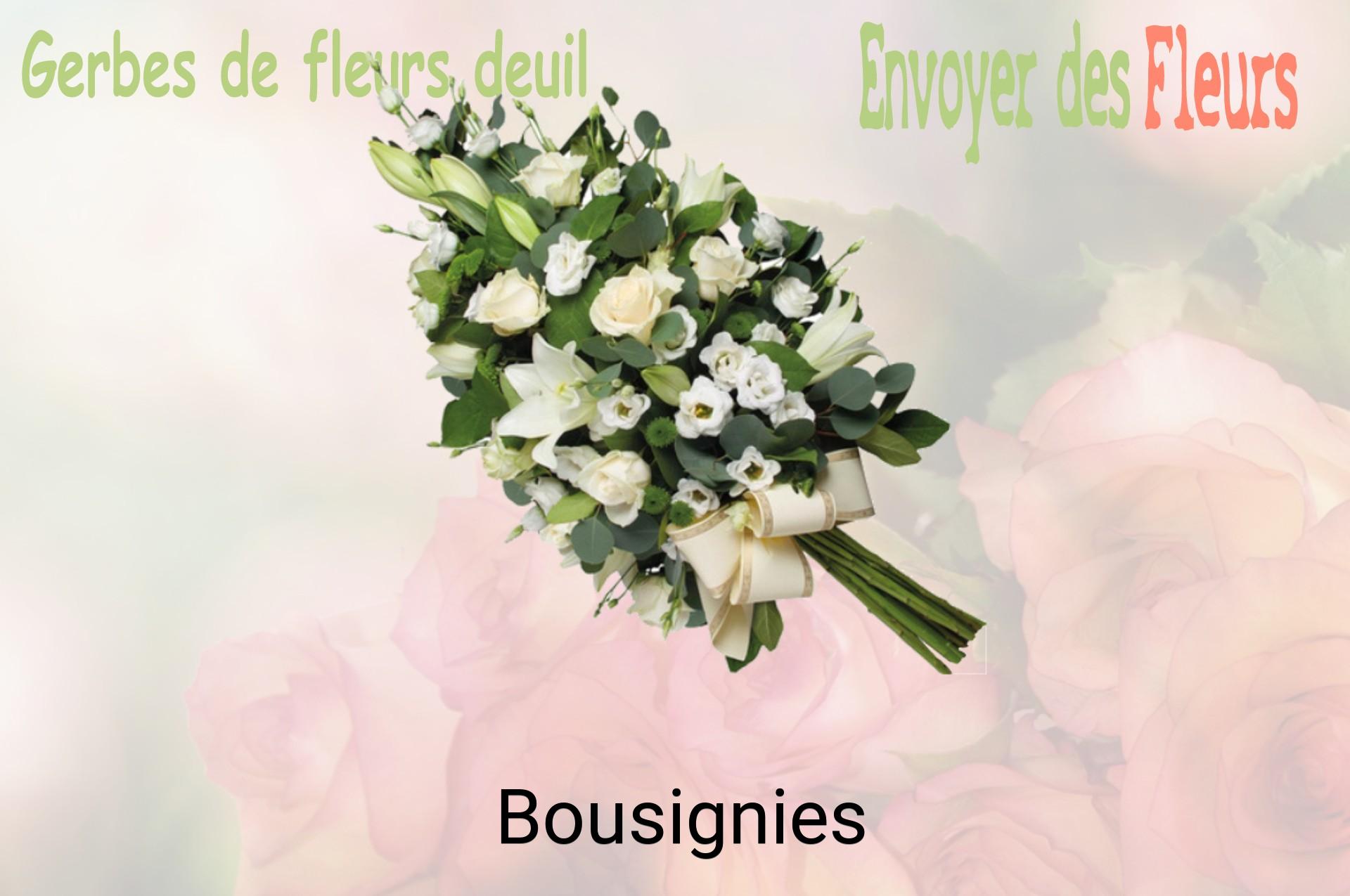 Gerbe de fleurs de deuil livrée à Bousignies